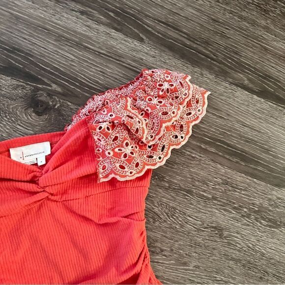 Anthropologie Ruffle-Sleeve Eyelet Top - Picture 4 of 9
